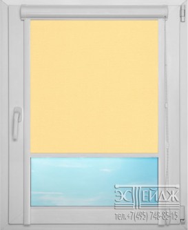 Рулонная штора UNI 1 арт. Карина блэкаут (светло-жёлтый)