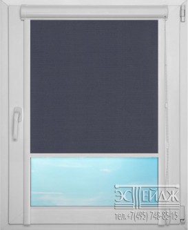 Рулонная штора UNI 1 арт. Карина блэкаут (тёмно-синий)