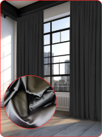 Комплект штор атлас, цв.черный 