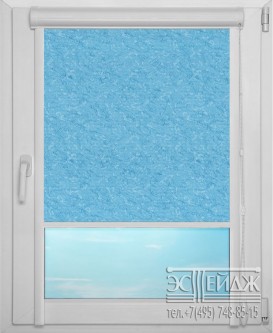 Рулонная штора UNI 1 арт. Шёлк (голубой)
