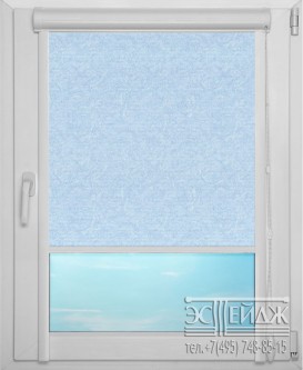 Рулонная штора UNI 1 арт. Шёлк (морозно-голубой)