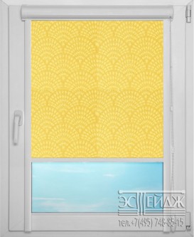 Рулонная штора UNI арт. АЖУР 3465 (желтый)