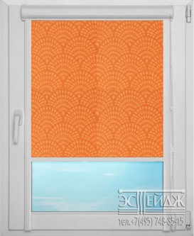 Рулонная штора UNI арт. АЖУР 3499 (оранжевый)