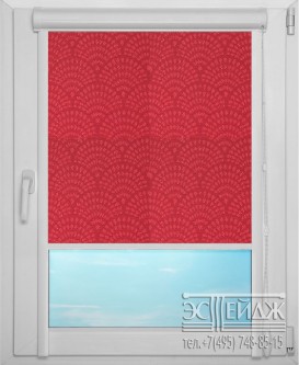 Рулонная штора UNI арт. АЖУР 4075 (красный)