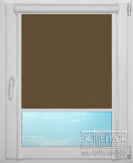 Рулонная штора UNI 1 арт. Респект блэкаут (коричневый)