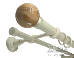 Карниз двухрядный ХАЛЦЕДОН СТОУН D28/19 мм, молочный