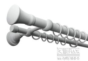 Карниз двухрядный "ДЮНА ТРАПЕЦИЯ" D28/19 мм, снежный
