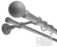 Карниз двухрядный "ДЮНА СФЕРА" D28/19 мм, серый шелк