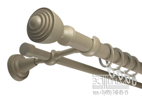 Карниз двухрядный "ДЮНА ПАЛАЦИО" D28/19 мм, бежевый жемчуг