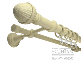 Карниз двухрядный "ДЮНА ОДЕОН" D28/19 мм, золотой песок