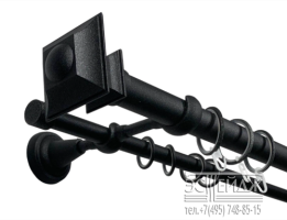 Карниз двухрядный "ДЮНА ВЕРДИ" D28/19 мм, антрацит