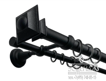 Карниз двухрядный "ДЮНА ВЕРДИ" D28/19 мм, антрацит