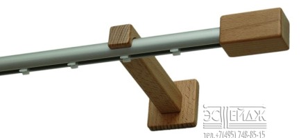 Карниз однорядный «Квадро» (цв.светлый дуб) 