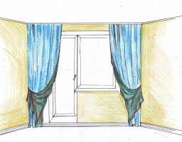 Пошив двусторонней шторы на подкладке