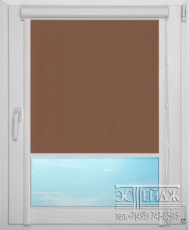 Рулонная штора UNI 1 арт. Карина блэкаут (коричневый)