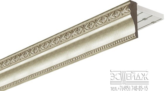 Карниз c багетной планкой "Форте" (цв.античное серебро)  