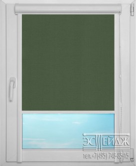 Рулонная штора UNI 1 арт. Карина блэкаут (тёмно-зелёный)