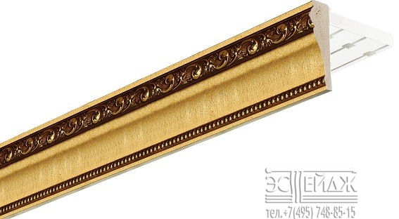 Карниз c багетной планкой "Форте" (цв.античное золото)  
