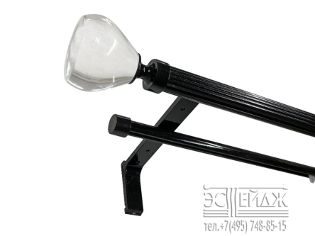 Карниз двухрядный "ВИТРО Ласси" D28/19 мм, черный